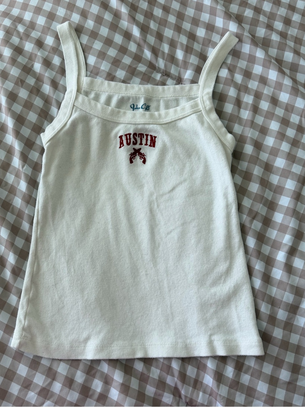 John Galt Austin Texas Embroidered Tank Top